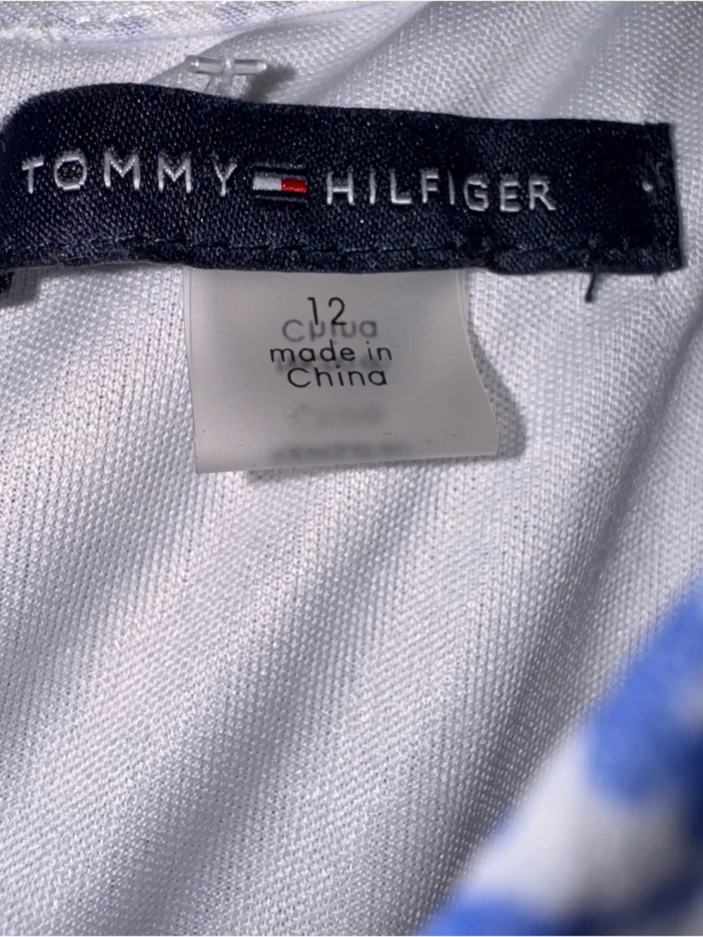 Tommy Hilfiger Light Blue white Floral sleeveless Ruffle chiffon Dress 12 NWOT - Picture 4 of 16